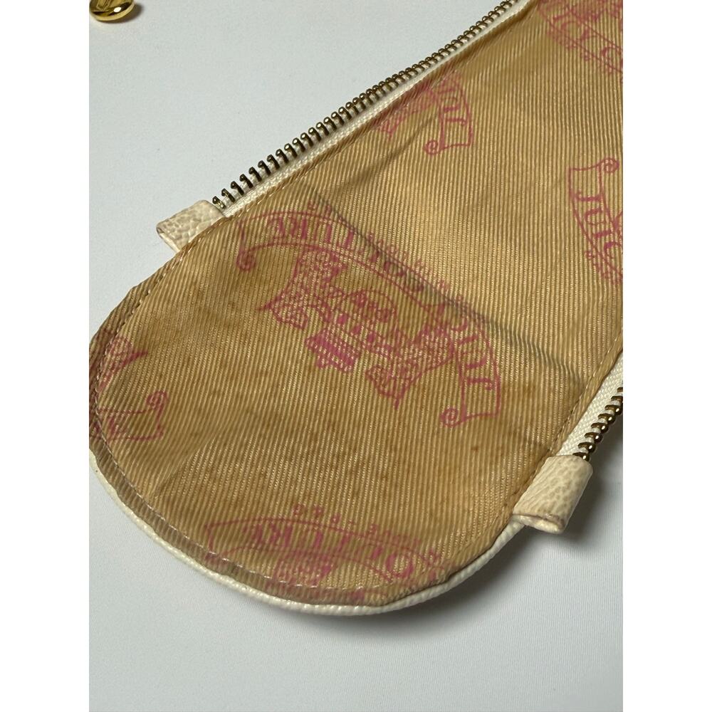 Juicy Couture Y2K Velour Bowler Satchel Bag Brown Cream Gold Womens Shoulder - Picture 15 of 16